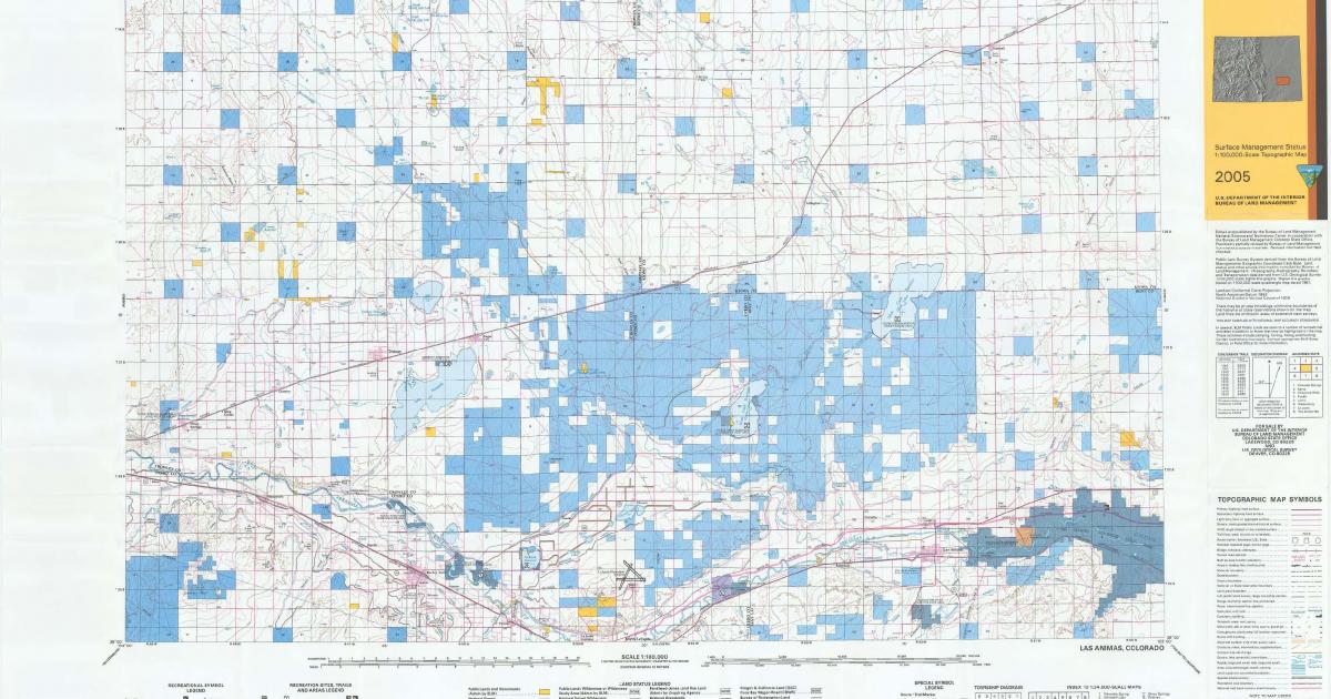 CO Surface Management Status Las Animas Map Bureau of Land Management